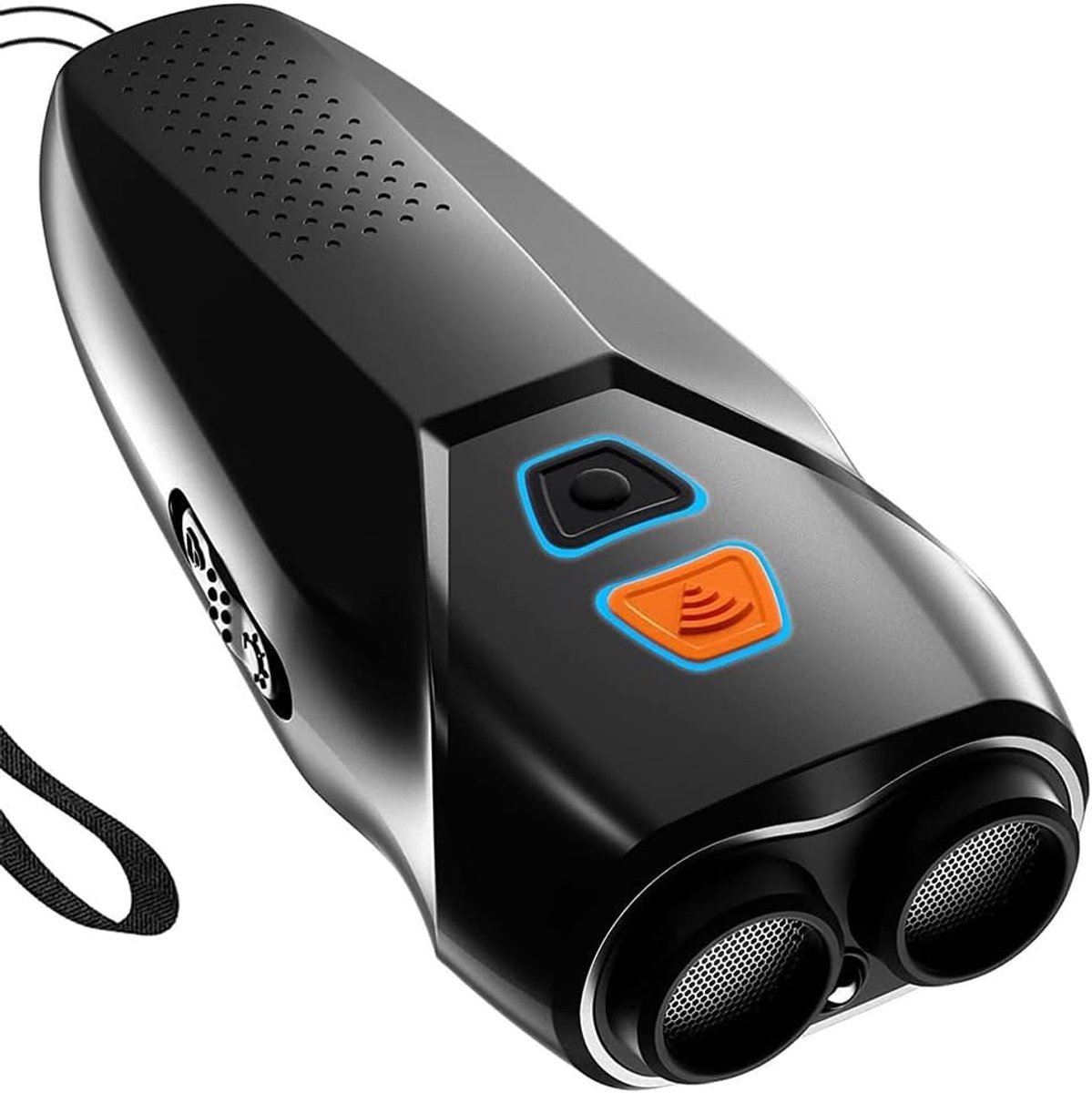 Ultrasoon anti-blafapparaat voor honden met LED-zaklamp, 3 standen, oplaadbaar, draagbaar, voor binnen en buiten. Verkrijgbaar in zilver en zwart (Zwart).