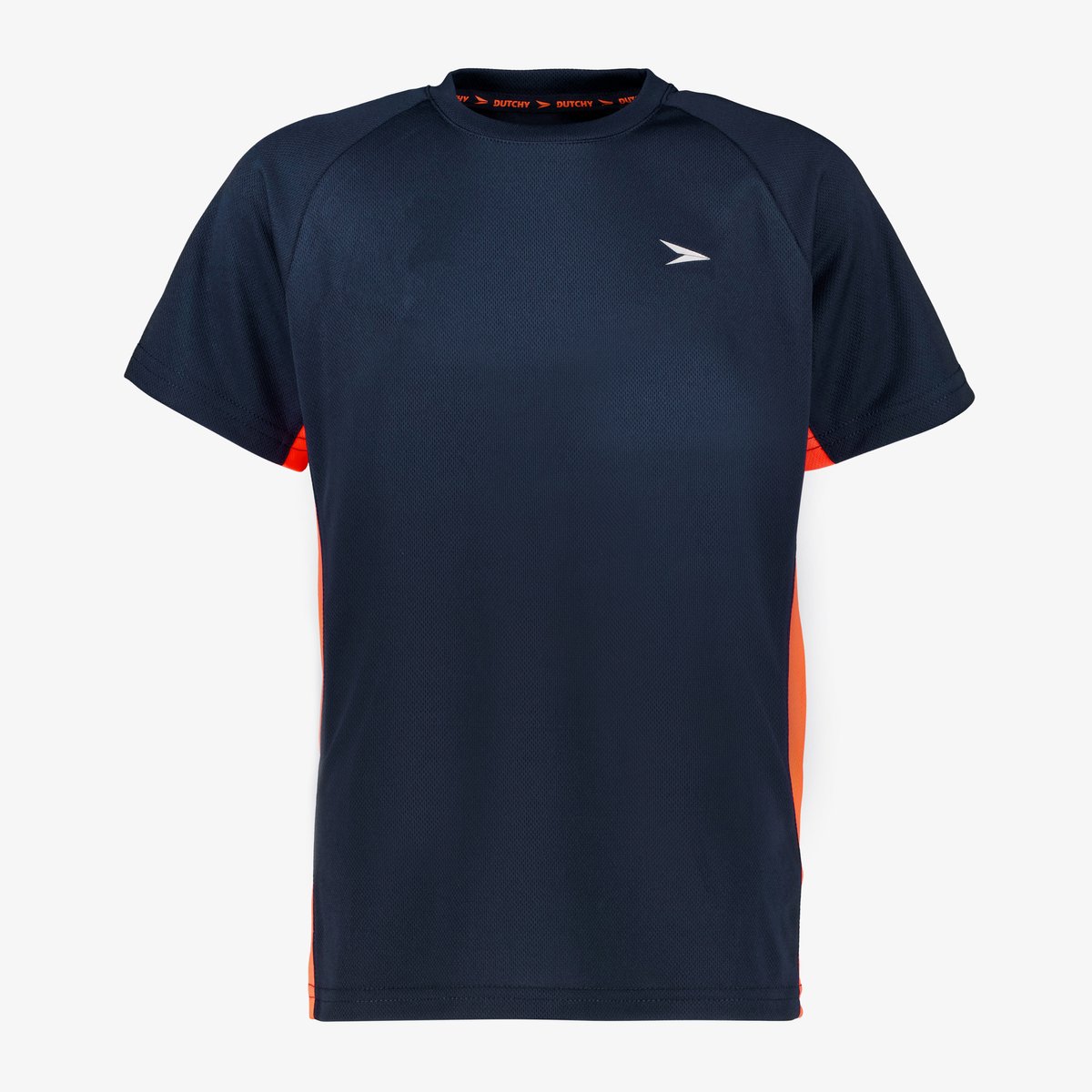 Dutchy kinder voetbal T-shirt donkerblauw oranje - Maat 110