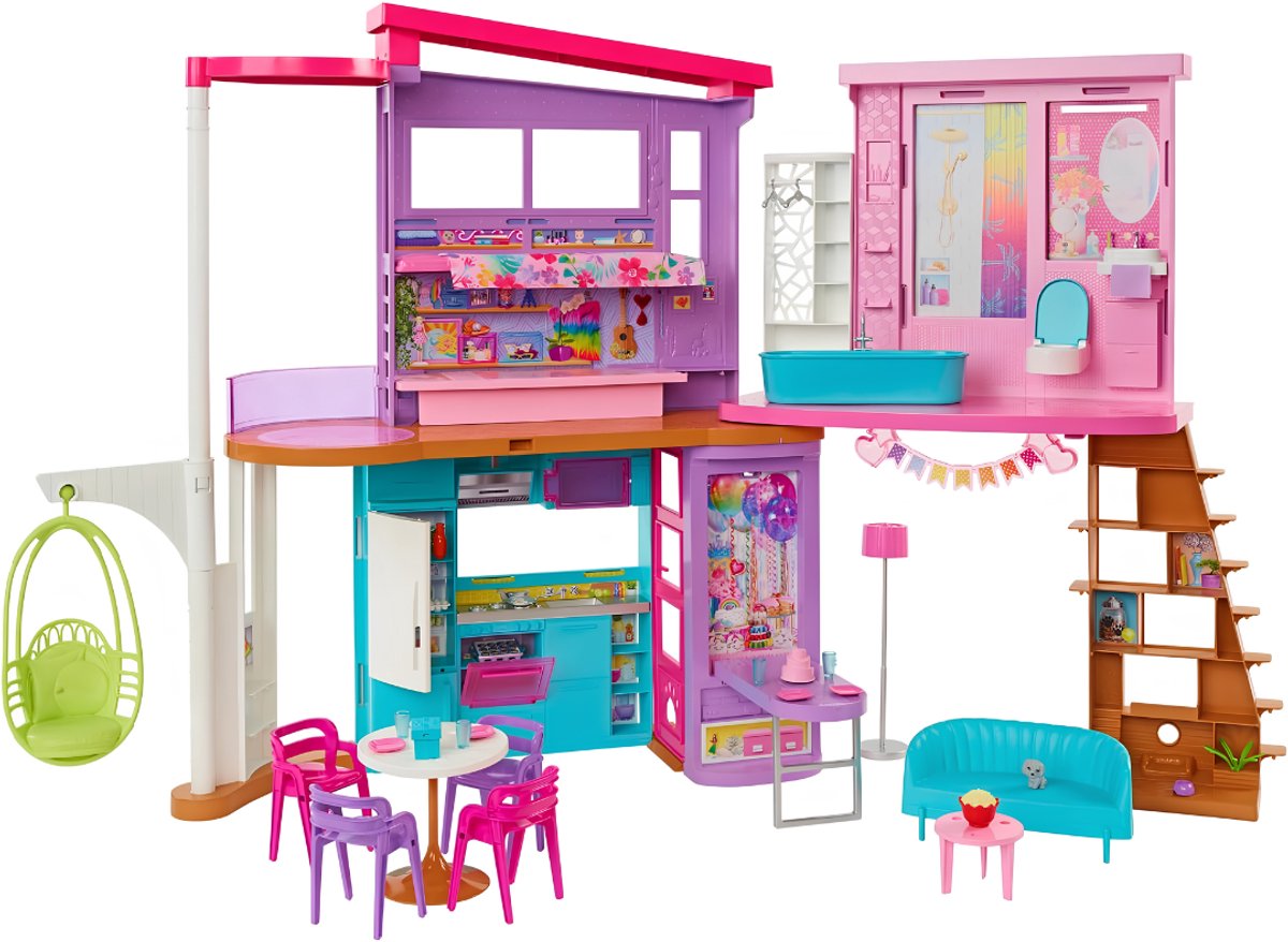 NIVA® Speelhuisjes - Speelhuisje - Poppenhuis - Paars/Roze - 44cm x 116cm x 78cm
