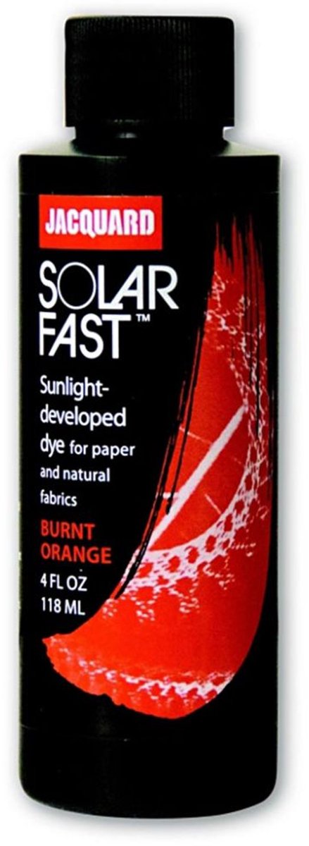 Jacquard Solarfast Lichtgevoelige Kleurstof Burnt Orange Oranje - Cyanotype Verf - Zonlicht Verf - Voor Stof en Papier - 118 ml