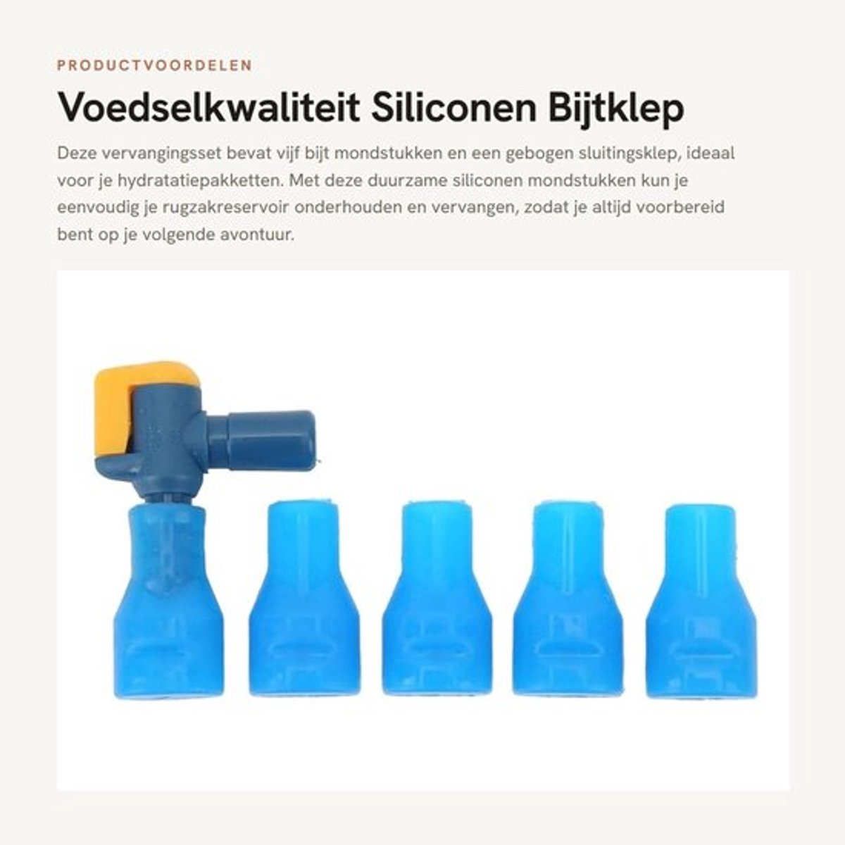 Bijtklep Vervanging - Siliconen Mondstuk - Hydratatie Pakket - Buigende Sluitingsklep - Set van Vijf - Uitstekende Compatibiliteit - Hydratiemondstuk