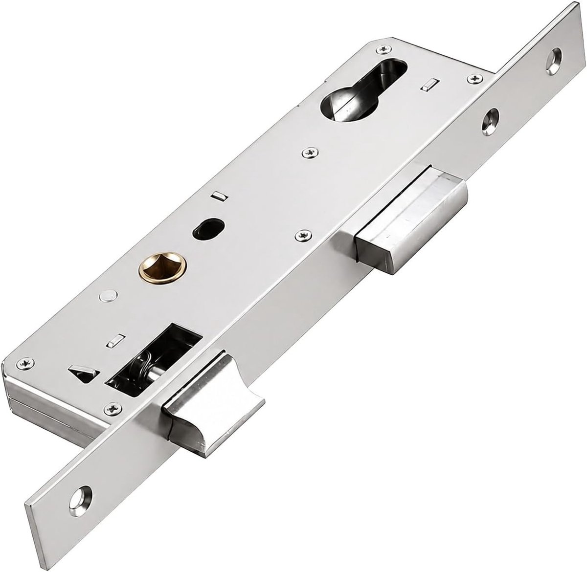 Roestvrijstalen insteekslot voor tuinpoorten, 20 mm backset, universeel voor metalen deure