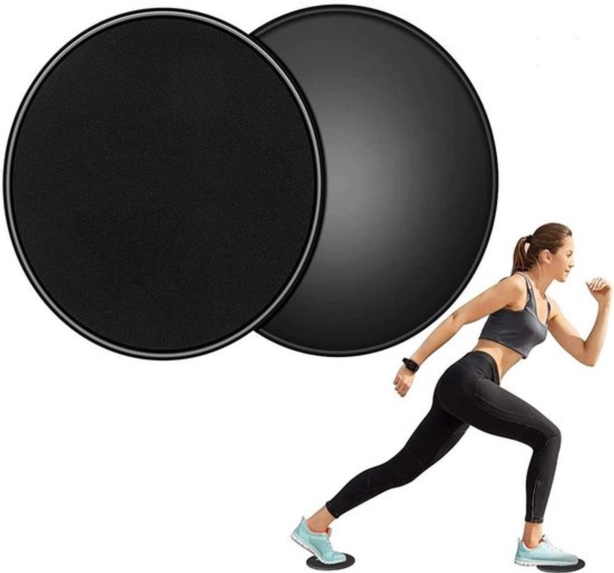 Fitnessdiscs 2x Set - Glijschijven voor Thuis - Multifunctioneel Gebruik - Antislip Coating - Geschikt voor Tapijt/Tegels/Laminaat/Houten Vloer - 17,5 cm