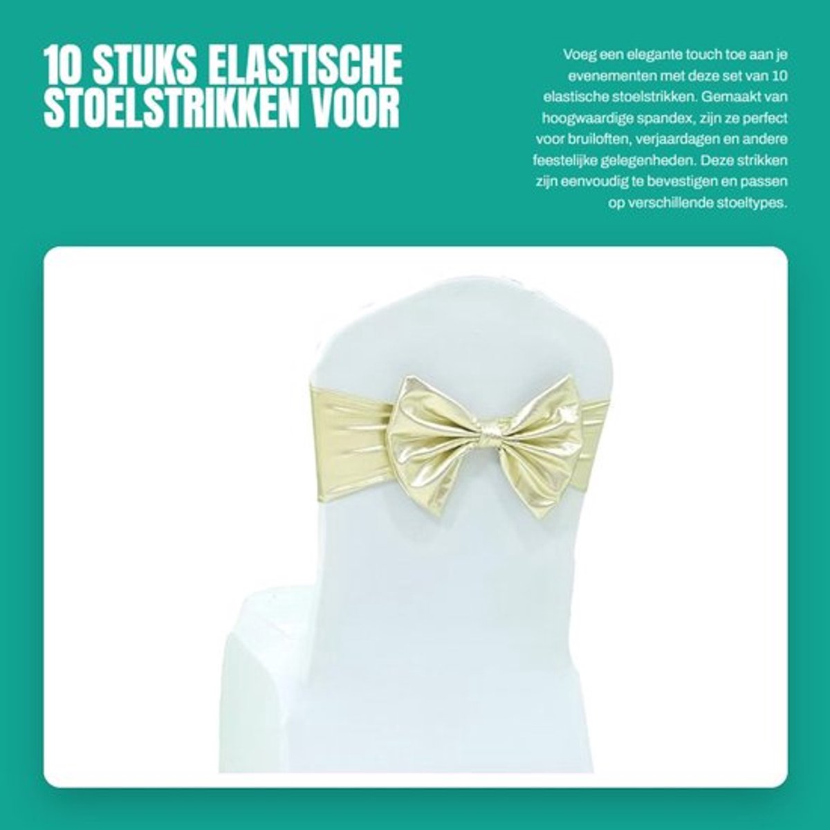 Stoel Sjerpen 10 Stks - Elastische Stretch Bands - Spandex Ceintuurs - Bruiloften/Verjaardag - Feestdecoratie - Hoogwaardige Kwaliteit - Stoelsjerp