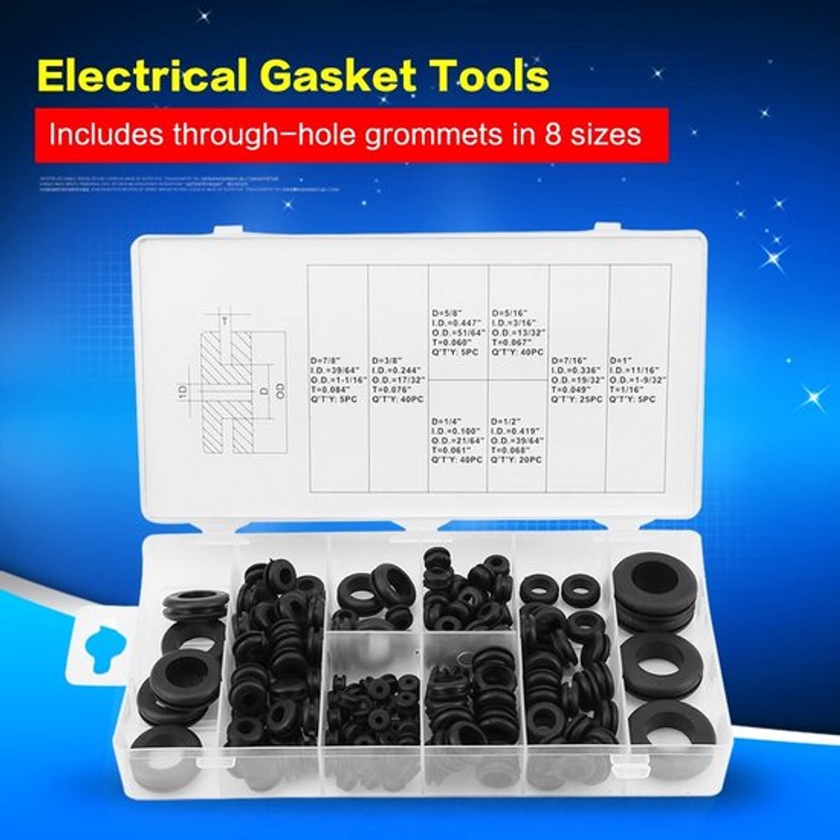 Rubber Grommet - 180 Stuks Doorvoer Draad Ring - Hoge Kwaliteit - Assortiment - Voor Wasmachine en Auto - Elektrische Pakking