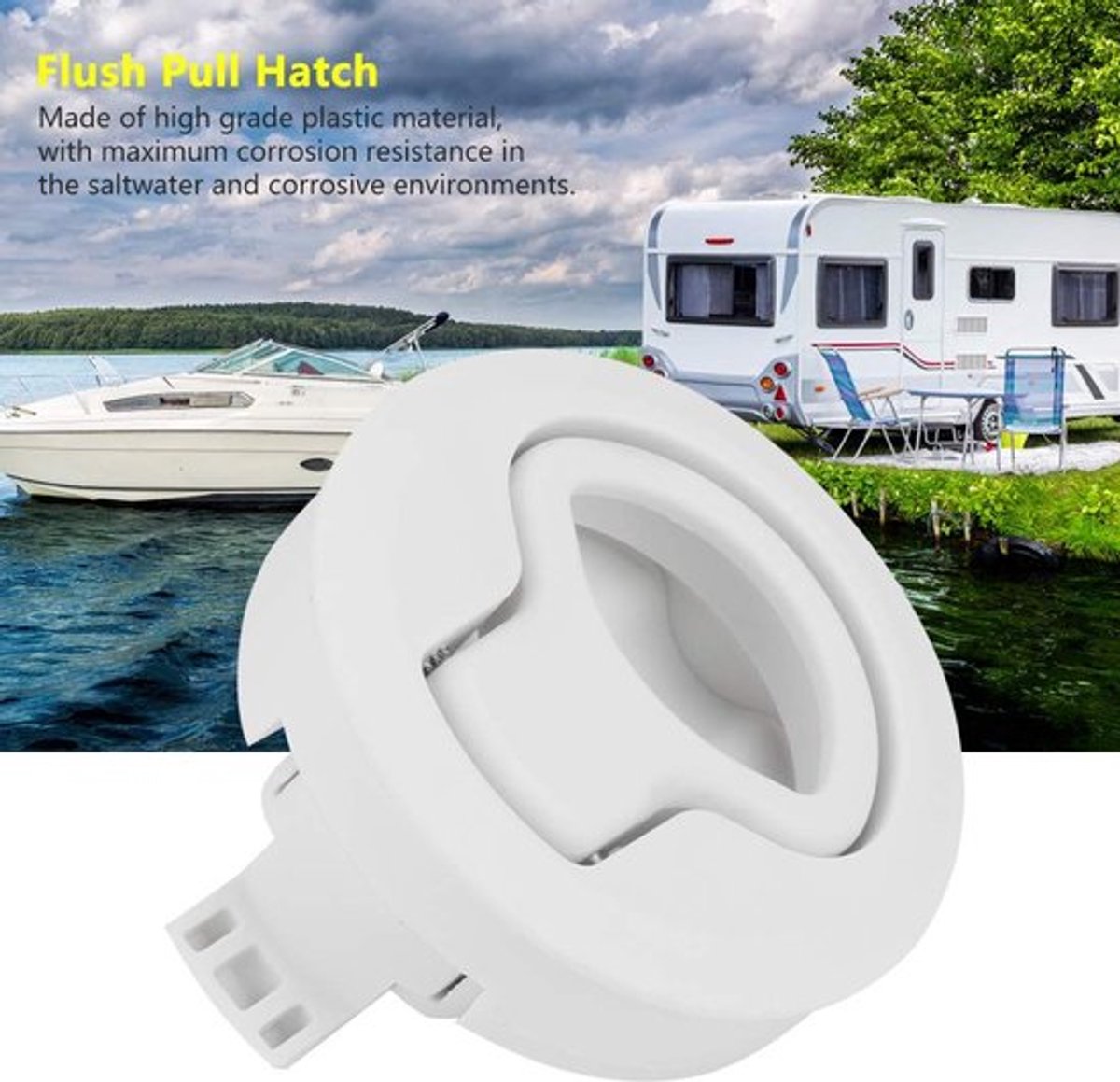 Hatch Latch - Plastic - Universeel - 6cm Diameter - Lichtgewicht - Schokbestendig - Corrosiebestendig - Deursluiting