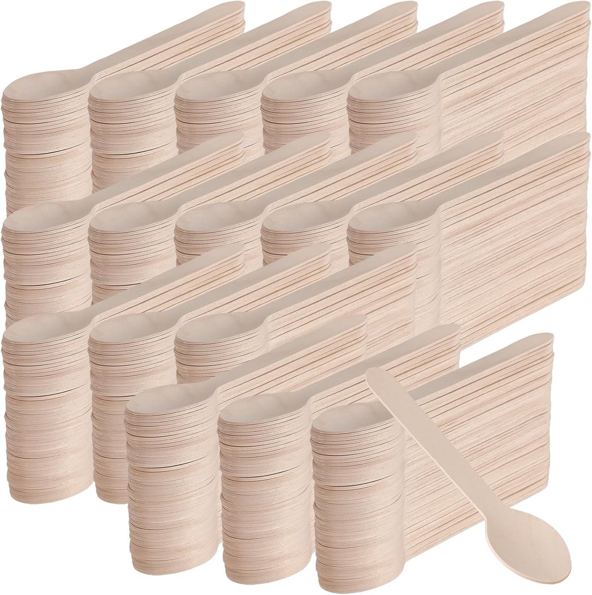 800 stuks 16 cm wegwerp houten lepels bulk, ideale dessertlepels voor feesten, kamperen en catering