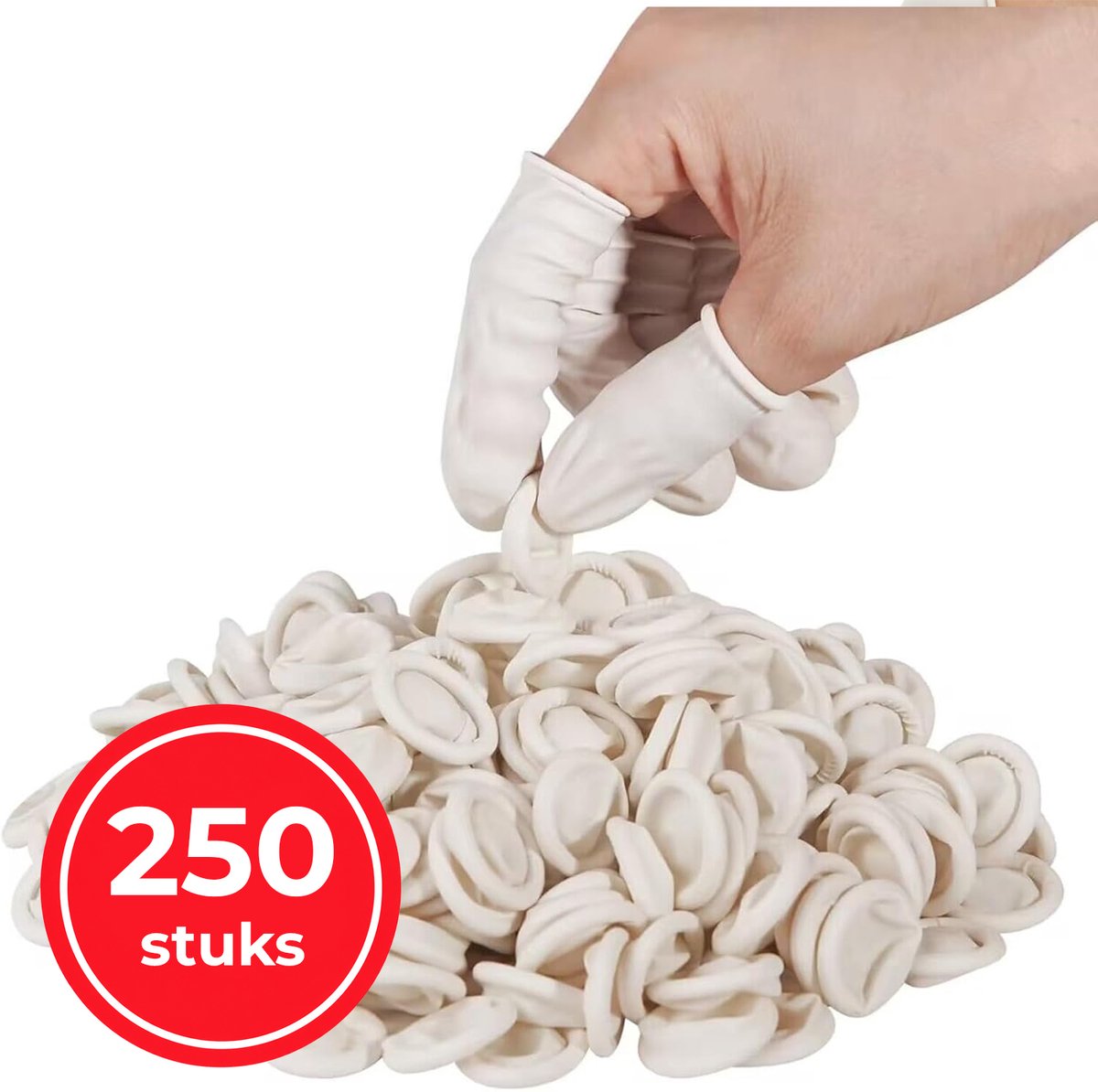 ComfiCare® Vingercondoom 250 stuks Medium – Latex handschoen - Vingerbeschermer – Vingerbob – Vinger condooms – Vingerverband – Vingercondooms Medium – Vingerbeschermer snijden – Vingercondoom – Vingercondoom waterdicht - Wit