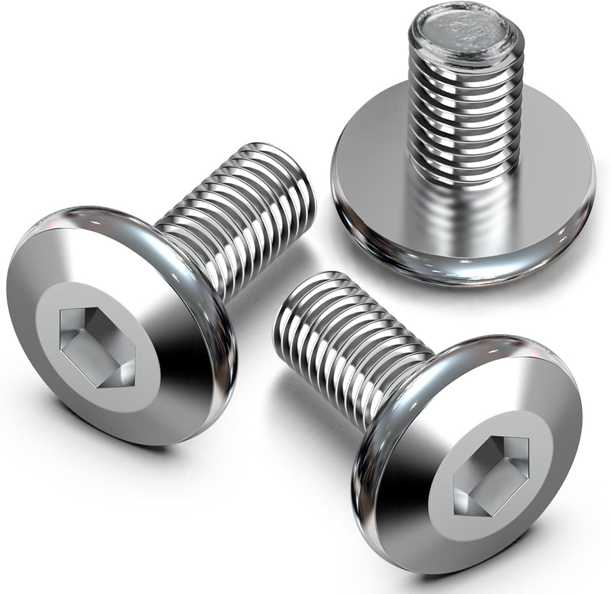Flat Head M6x10 Schroeven - 50 Stuks, Halve Draad, Cilinderkop, Voor Meubels, Bedden en Stoelen van Gegalvaniseerd Staal