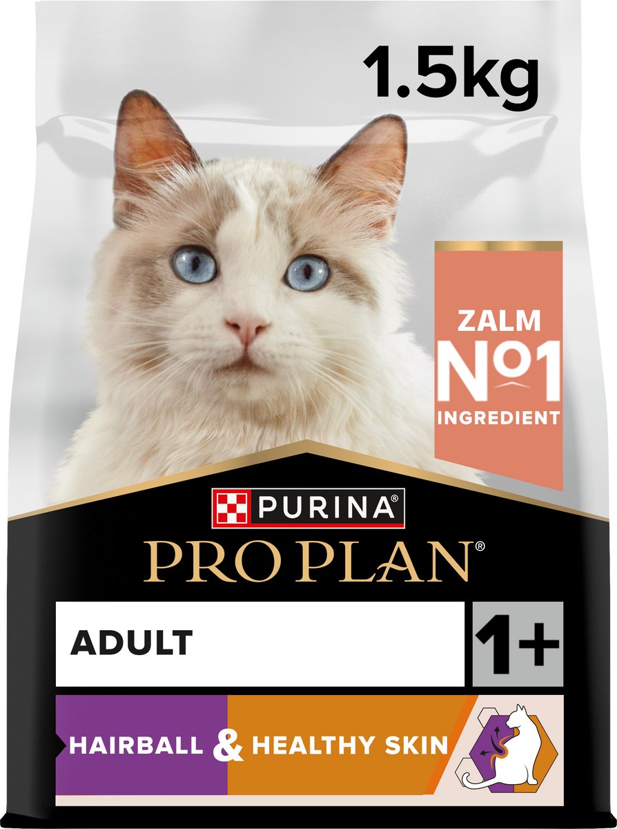 Pro Plan Pro Plan Adult Adult Hairball & Healthy Skin Rijk aan Zalm - 6 x 1.5 kg