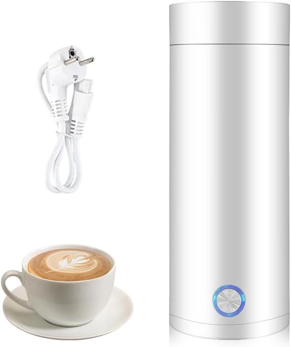 Elektrisch Waterkokertje - Reis Waterkoker - Warme Drankjes Maken - Drie-in-één Functie - 400 ml - Wit