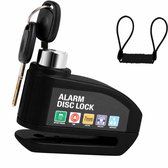 Schijfremslot met Alarm 110 dB - Remschijfslot met alarm - Motorslot en Scooterslot - Motor Alarm Sirene - 7 mm Pen - met Reminderkabel