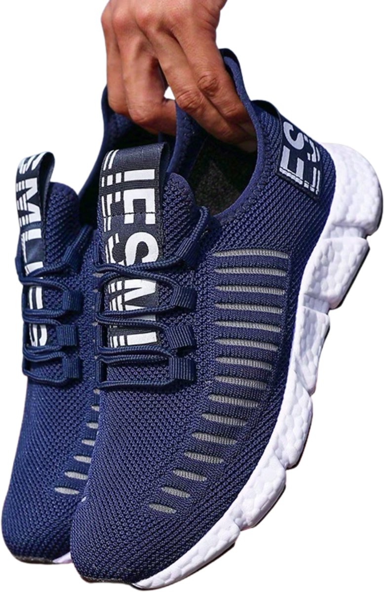 Currero Schoenen Heren Sneakers Comfortabel Wandelschoenen Casual Volwassenen Zeeblauw 39