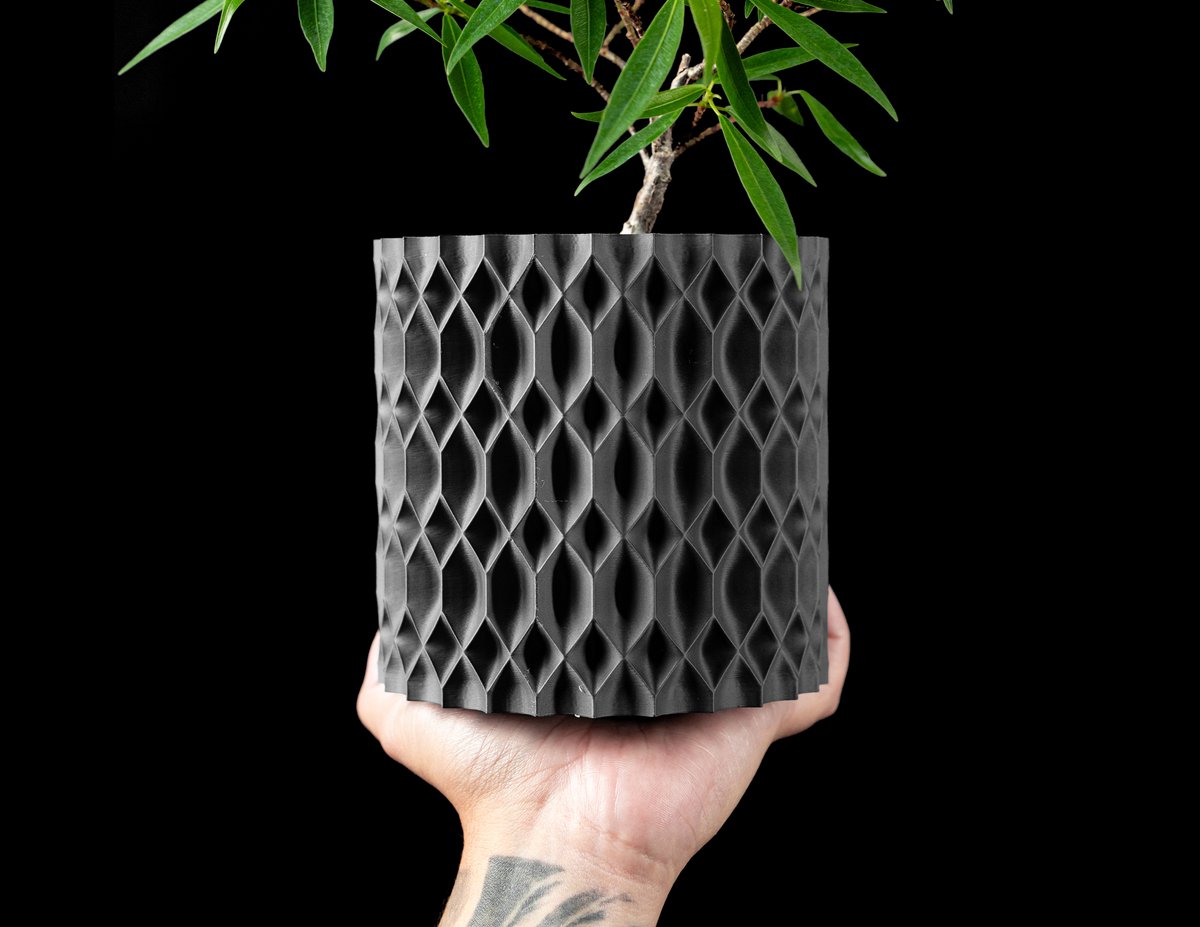 Skushy Rhon Bloempot - Moderne Designpot voor Kamerplanten - Sculpturale Plantenpot voor Woonkamer en Kantoor - Premium Woondecoratie