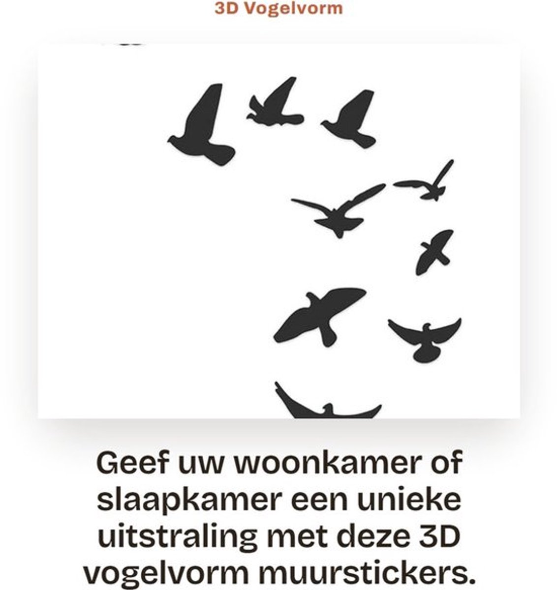 Muursticker Vogelvorm - 3D Muurtattoo - Set van 11 Stuks - Spiegel Effect - Hygiënisch en Milieuvriendelijk - Decoratie voor Woonkamer/Slaapkamer