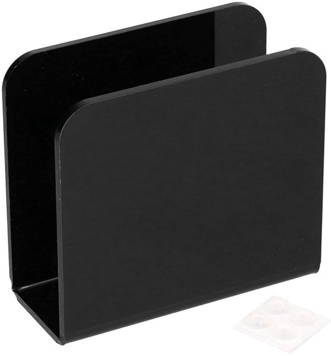 Servethouder - Vrijstaand papierrek - Stabiel ontwerp - Zwart - Dikke zwarte papierlade - Ideaal voor keuken en eettafel - Praktisch en s...