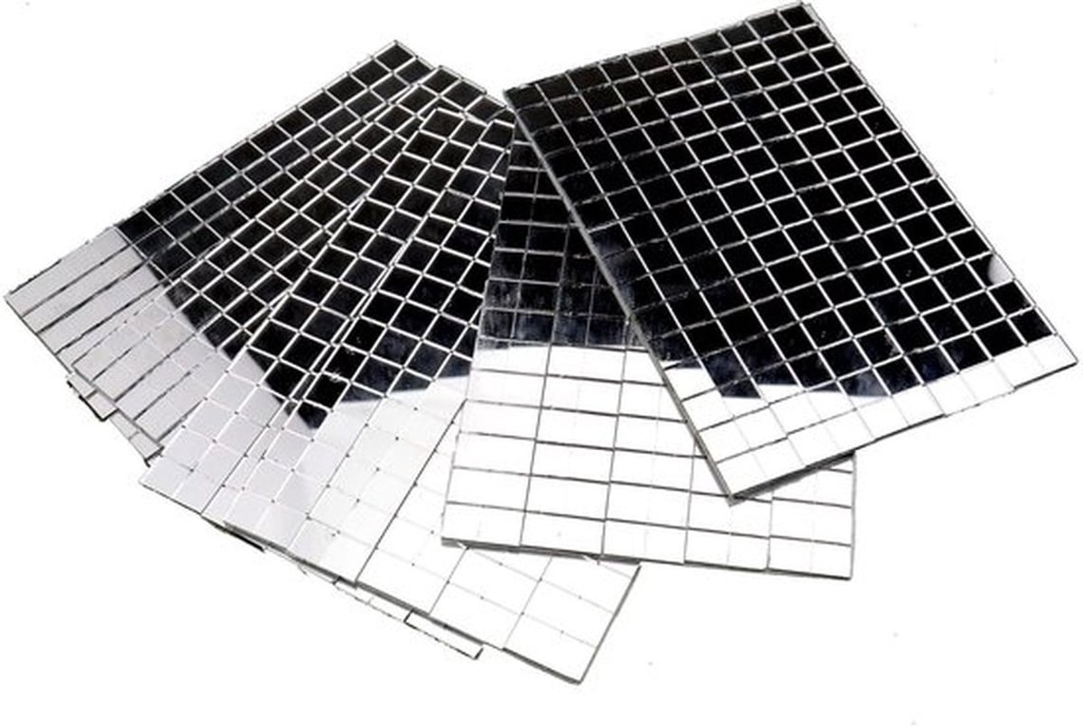 Mosaïque Spiegeltegels - Zelfklevend - Perfect voor Creatieve Projecten - Zilver - Vierkant 10x10 mm - Voor Scrapbooking en Kaartmaken
