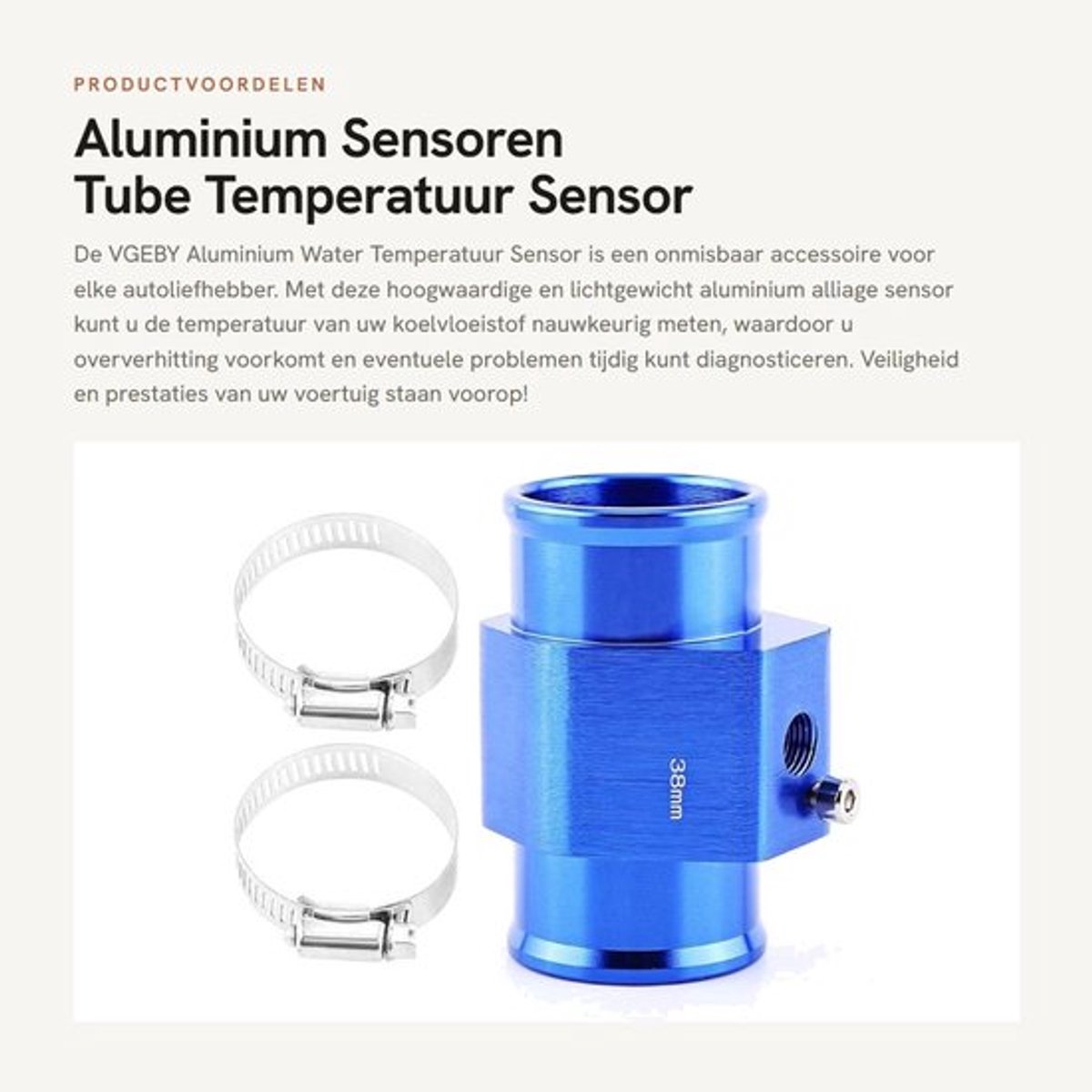 Aluminium Sensoren Tube - Temperatuur Sensor - Duurzaam en Lichtgewicht - 1 x 0,1 x 1 cm - Koelsysteem Adapter - Geschikt voor Auto, Truc...