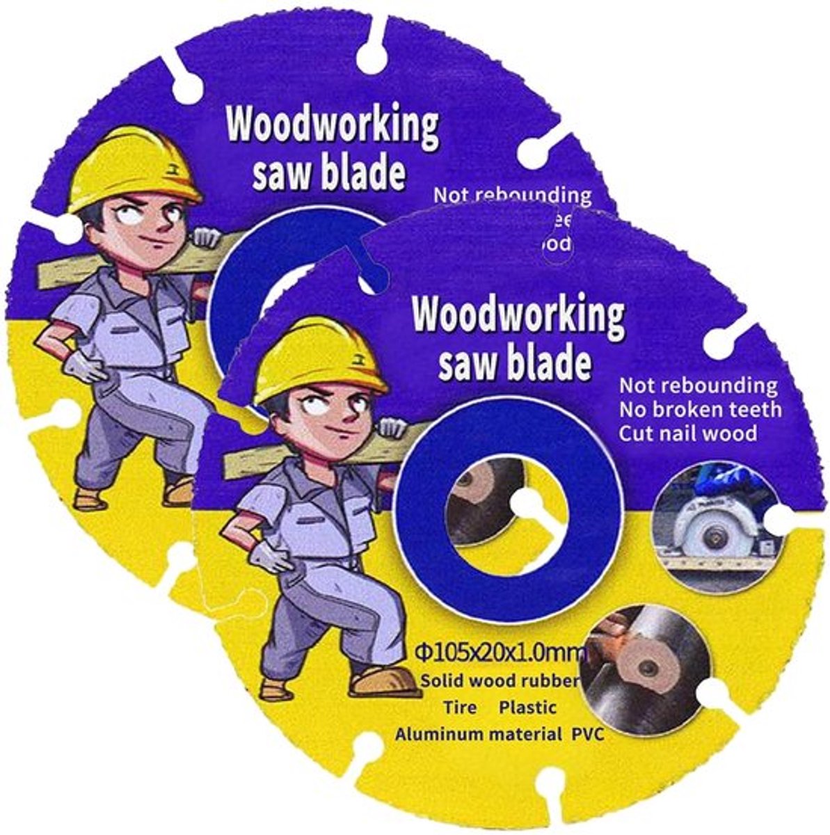 Zaagblad 115 mm - Slijpschijf voor hout - Flexschijf - Doorslijpschijf - Set van 2 - Hoogwaardig hardmetaal