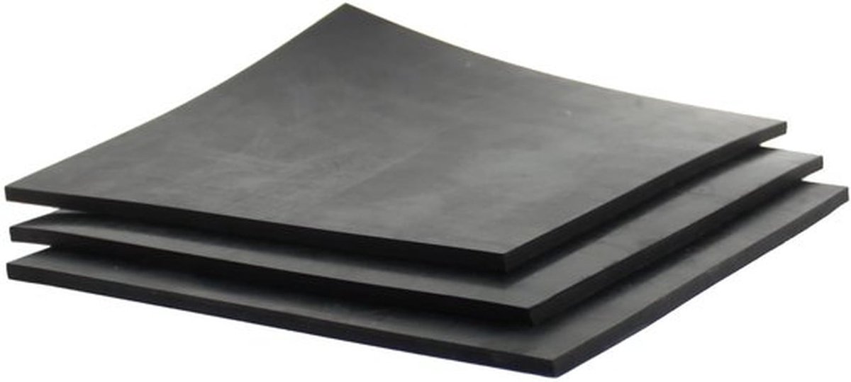 Rubberen Matten Set van 3 - Duurzaam - Multifunctioneel - 150 x 150 x 4 mm - Robuust - Antislip - Onderleggers