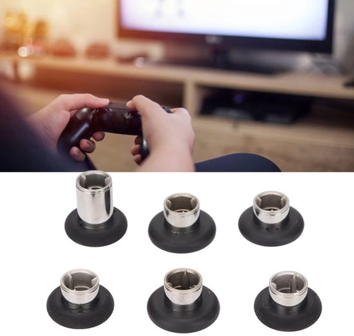Joysticks 6 Stuks - Vervangende Joysticks - Roestvrij Staal - Verstelbare Hoogtes - Compatibel met One Controller Serie 2 - Duurzaam Materiaal