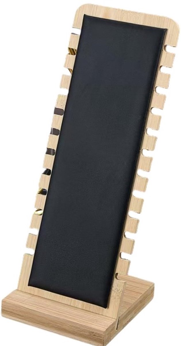 Sieradenstandaard 26 x 10 cm - Organizer voor Sieraden - Kettinghouder - Vitrine - Hangers - Armbanden - Leer/Hout