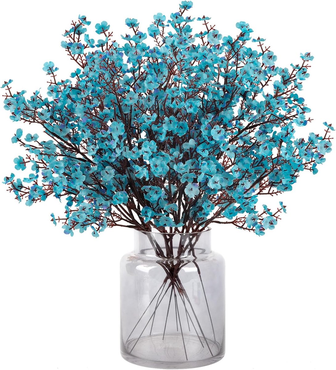 Kunstbloemen Gypsophila 12 stuks - pauwenblauw - voor bruiloft en feestdecoratie - duurzaam en stijlvol - ShopVlot