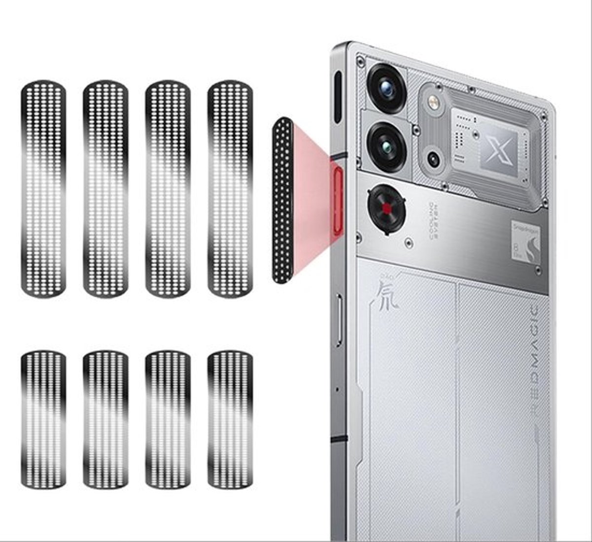 Mesh Anti-Stof Stickers - Bescherming voor Luidsprekers en Radiatorventilatie - Zwart - Set van 8 - Geschikt voor RedMagic 10 Pro...