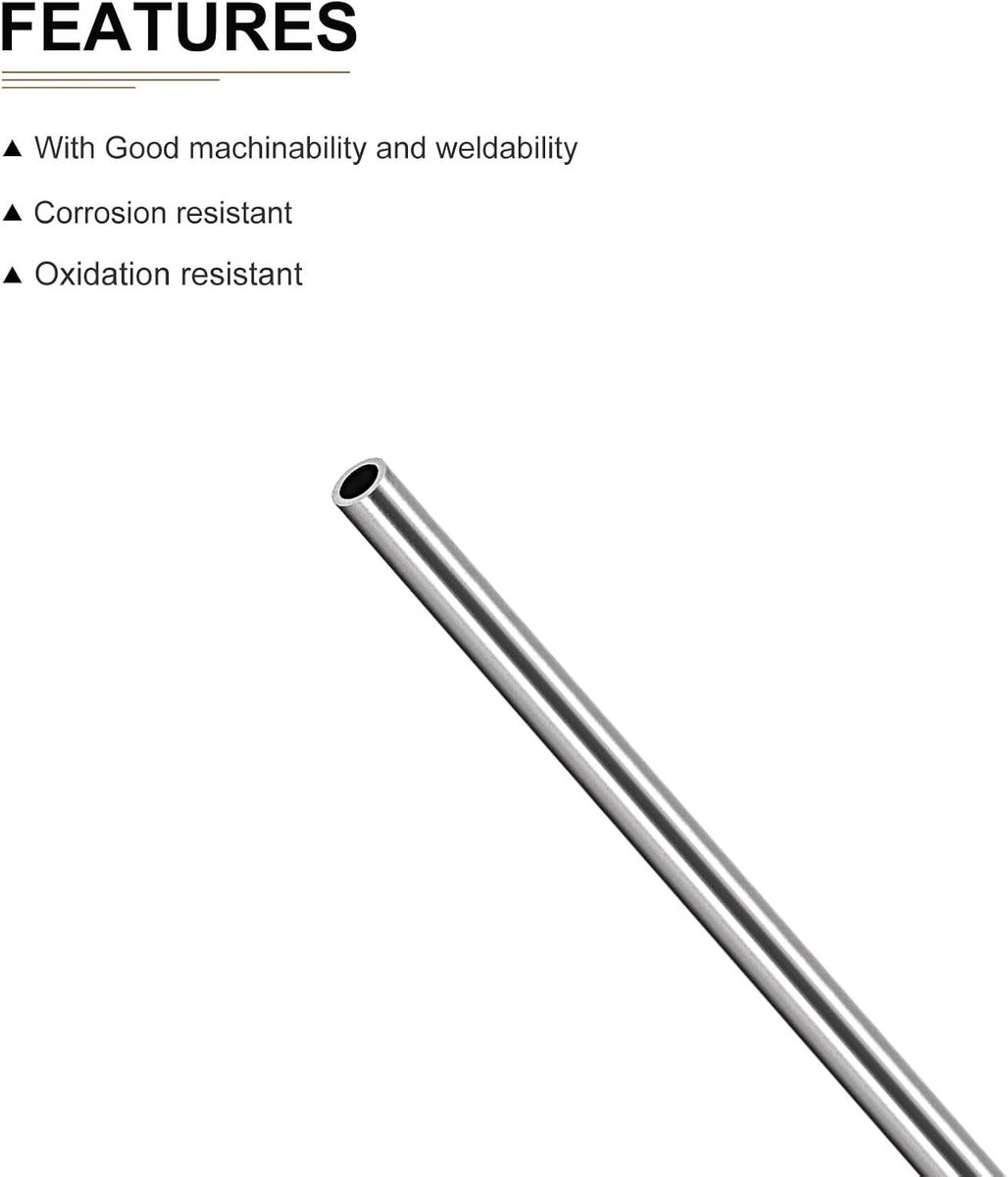 7mm x 1mm x 250mm RVS Pijp - 1 Verpakking - Geschikt voor Machine Apparatuur - Gepolijste Metalen Buizen voor Diverse Toepassingen
