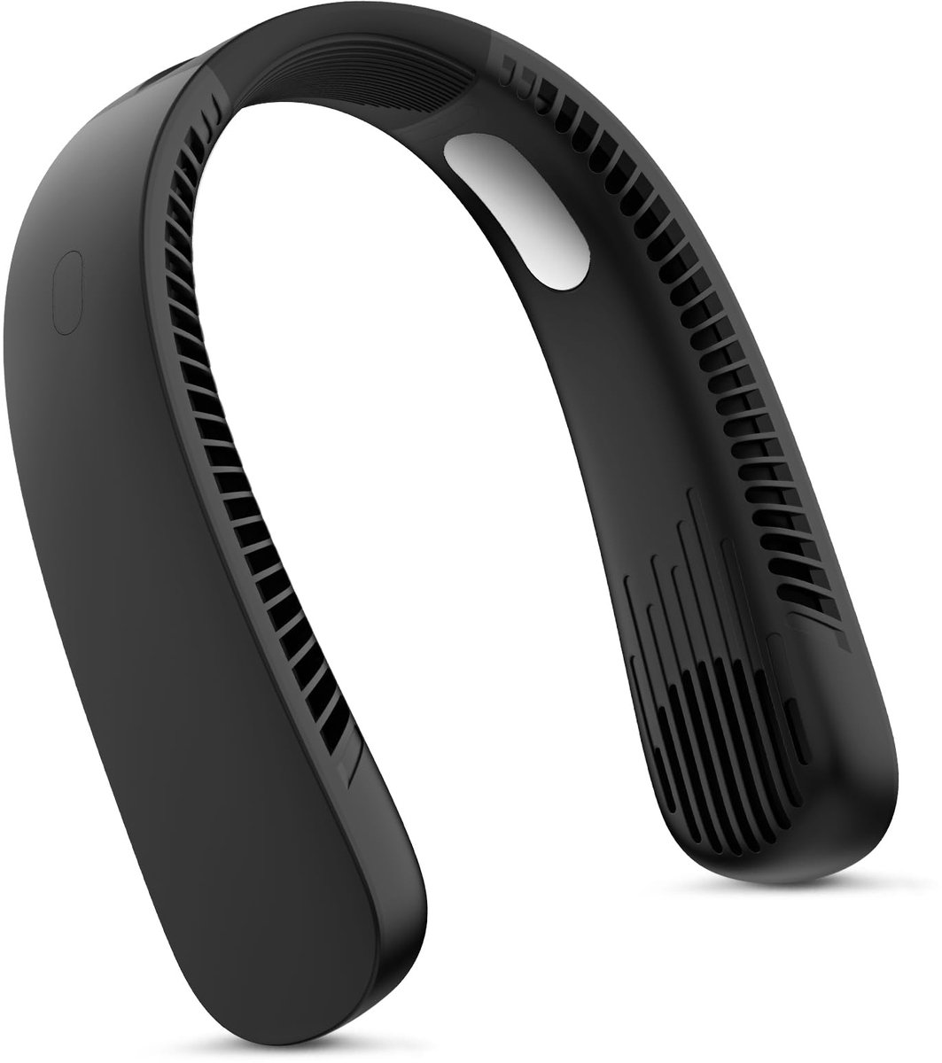 SnelShoppen - Draagbare Nekventilator 360° - USB Nekventilator met 3 Snelheden - Stille Werking - Ideaal voor Thuis, Kantoor, Reizen, Sporten en Buite