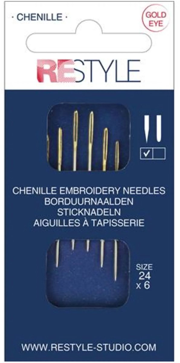 ReStyle 015.10638 Borduurnaalden met scherpe punt 24, 6 stuks