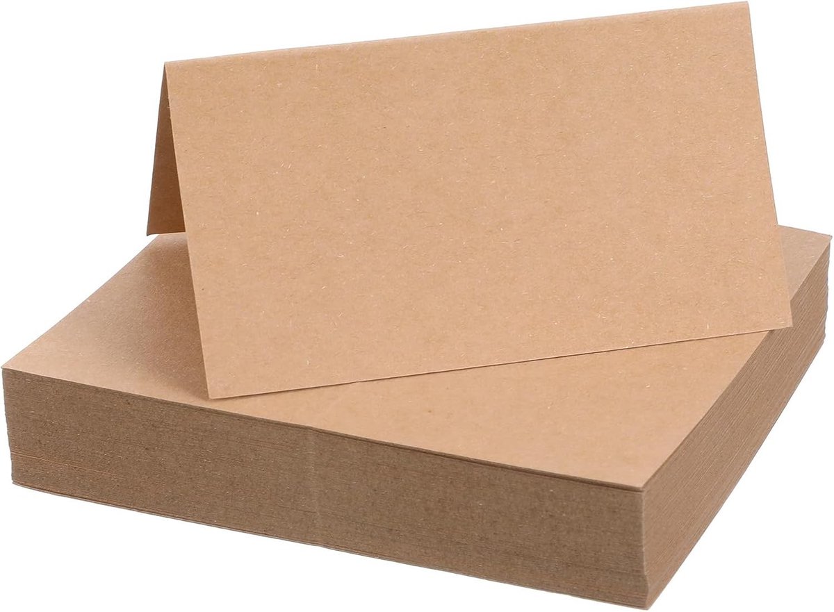 Tafelkaarten 50 stuks - 9 x 10 cm - kraftpapier bruin - blanco voor persoonlijke berichten - ShopVlot