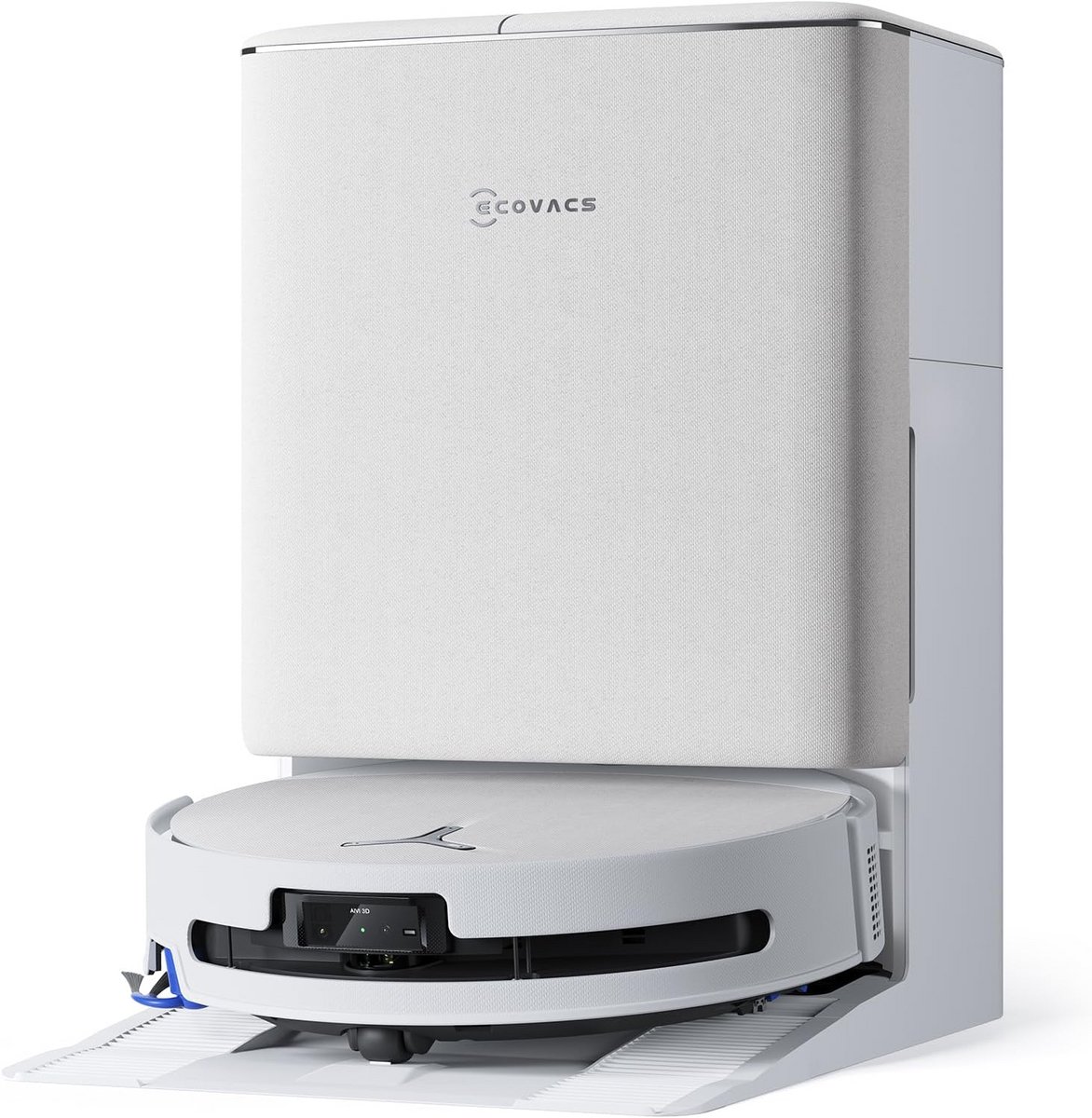 ECOVACS DEEBOT T90 OMNI – Robotstofzuiger met dweilfunctie– 30.000 Pa – OZMO roller dweil –TruEdge 3.0 randreiniging –ZeroTangle 4.0 Anti-tangle –OMNI 2.0 station Zelfreinigend–AIVI 3D obstakelvermijding– Voor harde vloeren & tapijt–Wit–T80 Upgrade