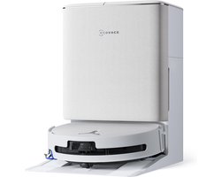 ECOVACS DEEBOT T90 OMNI – Robotstofzuiger met dweilfunctie– 30.000 Pa – OZMO roller dweil –TruEdge 3.0 randreiniging –ZeroTangle 4.0 Anti-tangle –OMNI 2.0 station Zelfreinigend–AIVI 3D obstakelvermijding– Voor harde vloeren & tapijt–Wit–T80 Upgrade