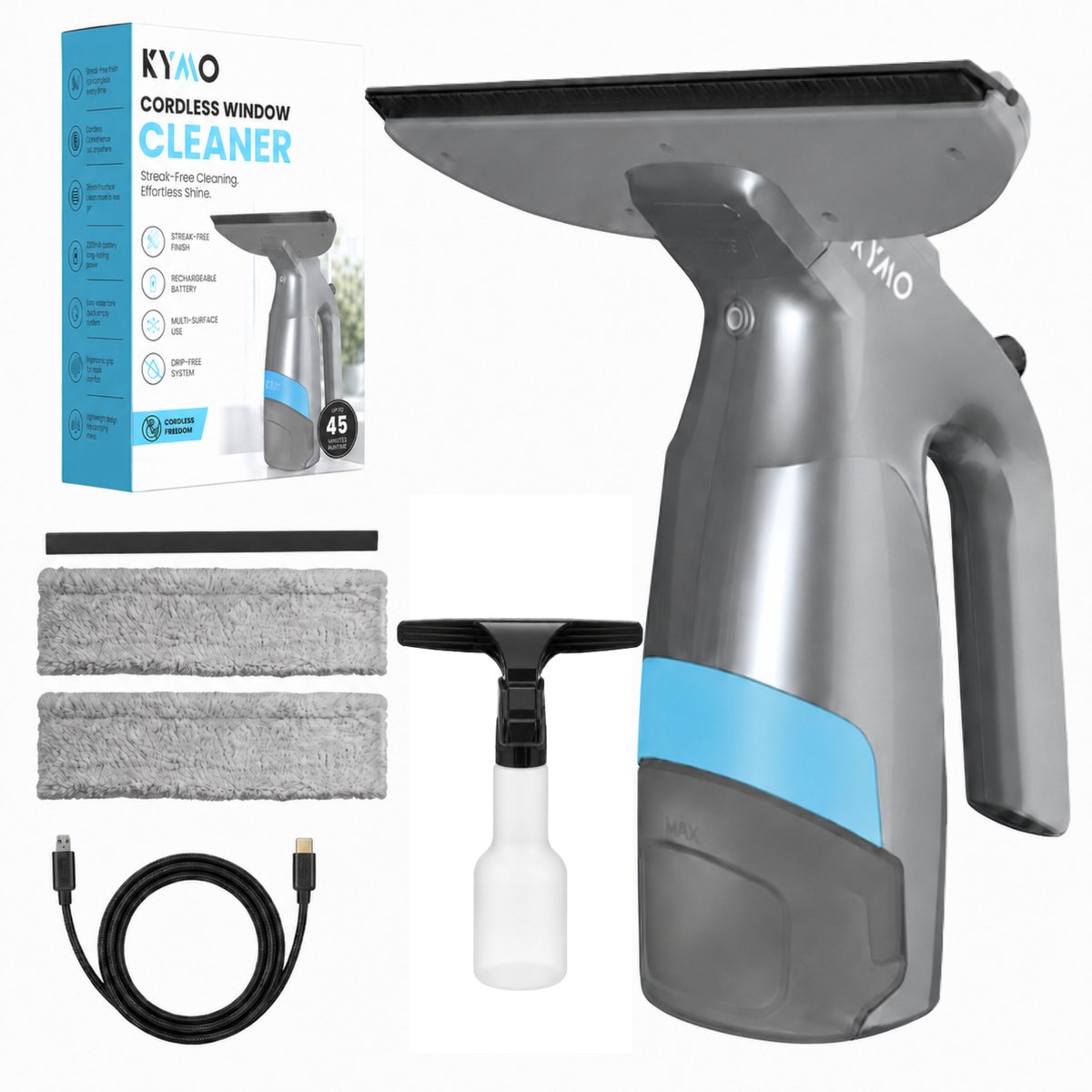 Kymo 2 in 1 elektrische ramenreiniger