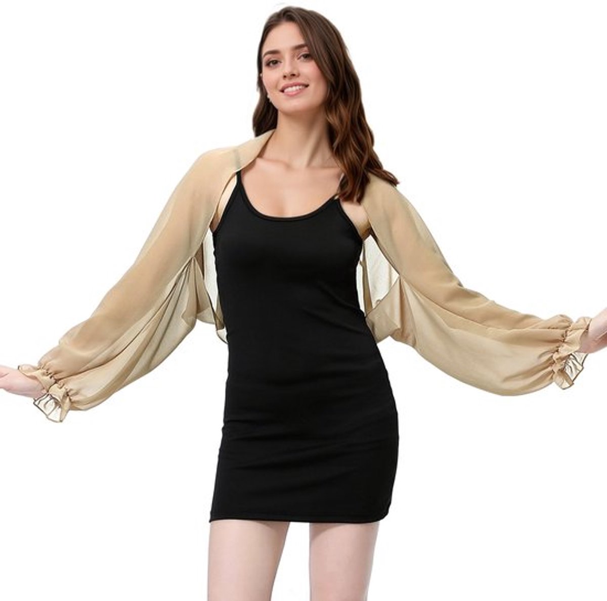 Feestsjaal Ademend - Chiffon Sjaal - Elegant Omslagdoek - Raglan Mouwen - Verkoelende Val - Ideaal voor Bruiloften