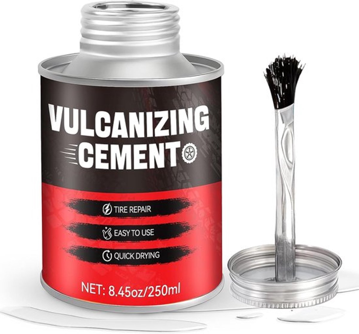 SnelShoppen - Vulcanising Fluid 250 ml - Vulcaniserende Lijm voor Banden - Waterdichte Flexibele Reparaties voor Auto's, Motorfietsen en Fietsen - Her