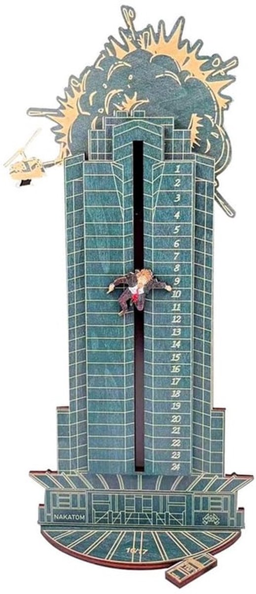 Advent Kalender Die Hard - Verjaardagsaftelkalender - Houten Kalender - Tafeldecoratie - Herbruikbaar - Lichtbestendig - Aftelkalender