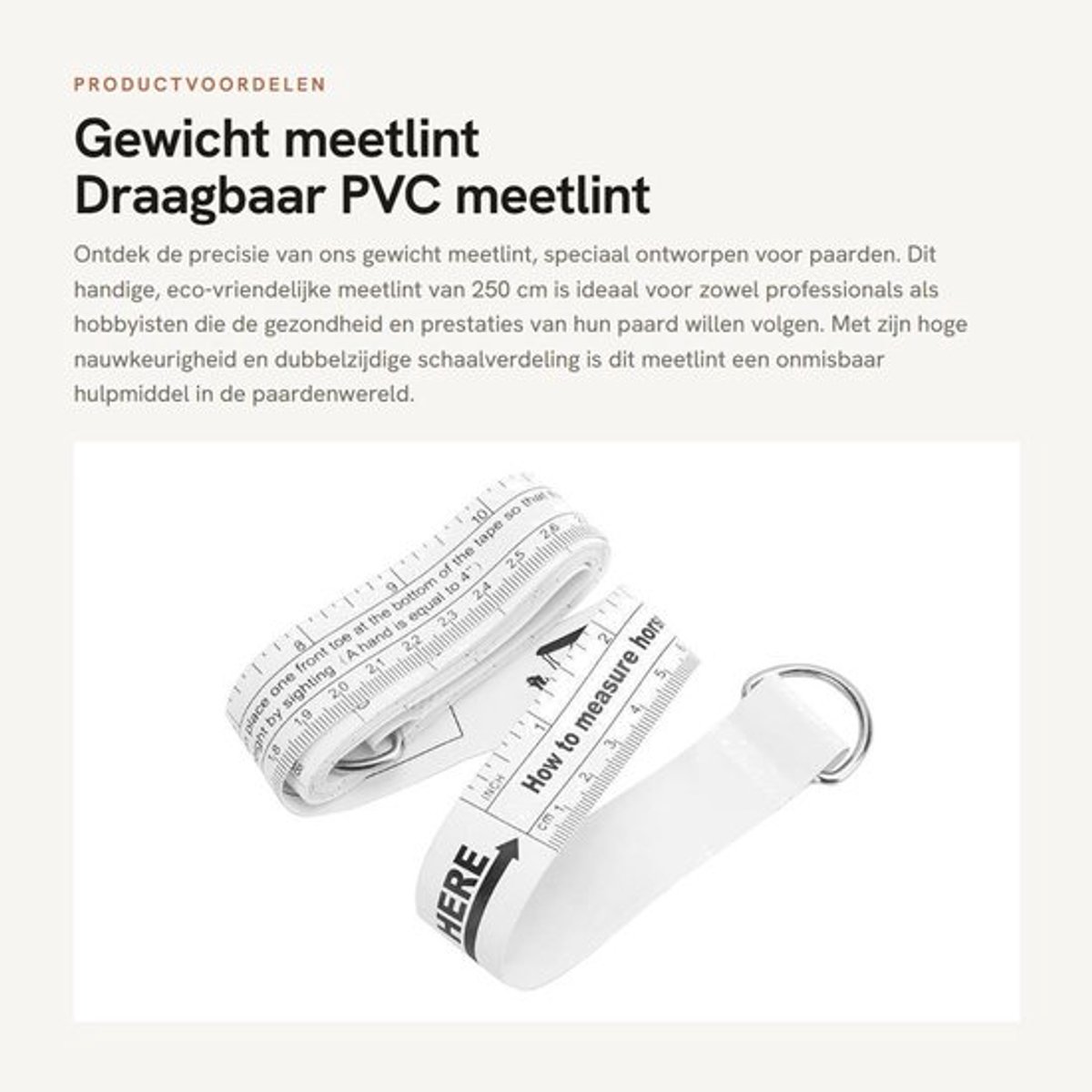 Gewicht Meetlint Hoge Nauwkeurigheid - Draagbaar - Dubbelzijdig - PVC - 250 cm - Eco-vriendelijk
