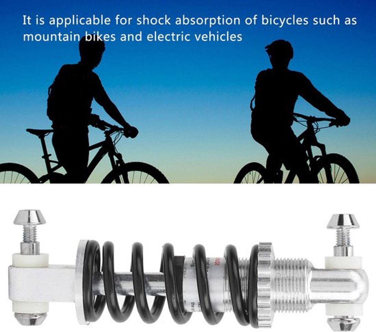 Fiets Schokdemper - Aluminiumlegering - 150 mm - Achterdemping - 2000 kg Maximale belasting - Geschikt voor Mountainbikes en Elektrische...