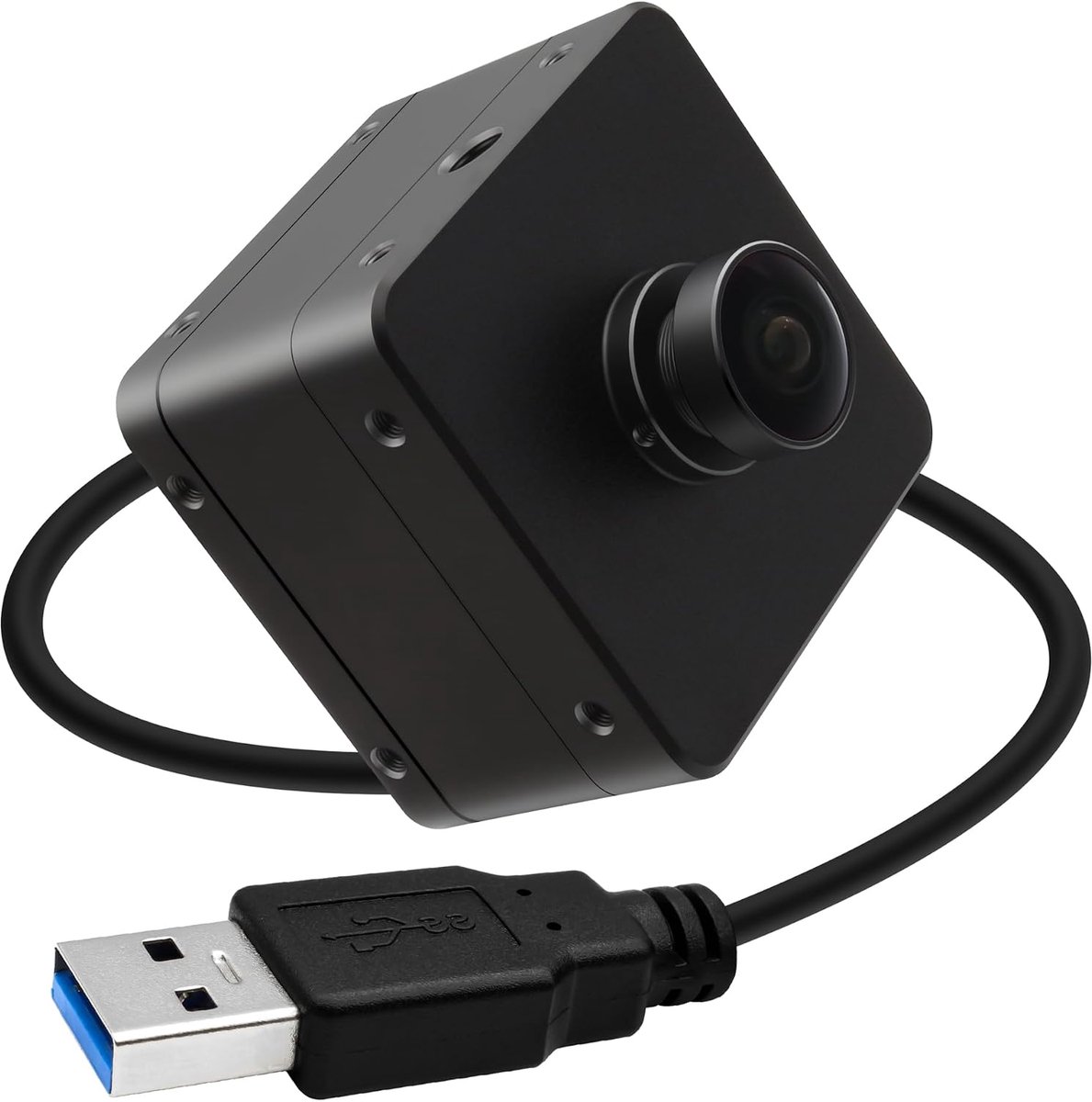 SnelShoppen - USB 3.0 Global Shutter Webcam, 1200P 120 fps, 720P 200 fps, Metalen Behuizing, 153°Fish Eye Groothoek UVC-camera voor 3D-scannen en VR/A