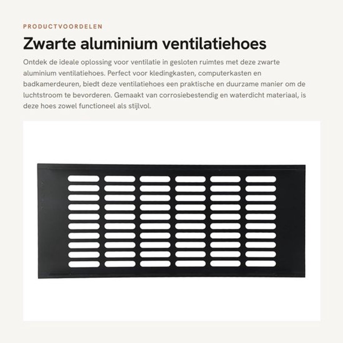 Ventilatiehoes Zwart - Ventilatierooster Aluminium - Afzuigventiel - Ventilatie in Kasten - Corrosiebestendig - Eenvoudig te Installeren