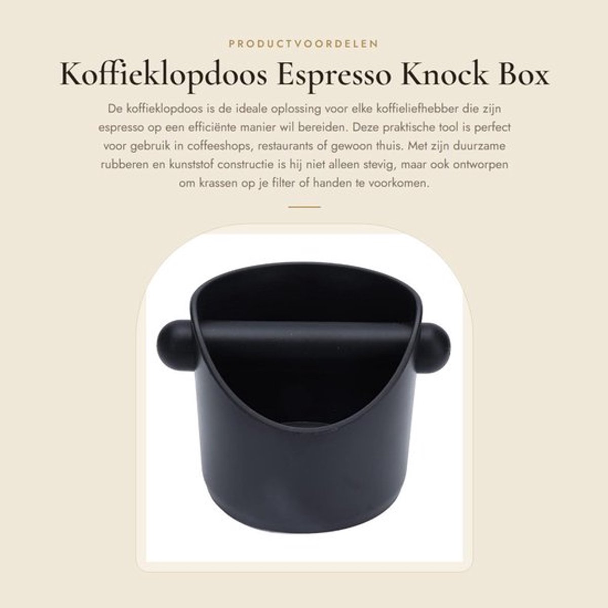 Koffieklopdoos - Met Verwijderbare Knock Bar - Antislipbasis - Vaatwasmachinebestendig - Duurzaam - Grote Capaciteit - Koffieafvalbak