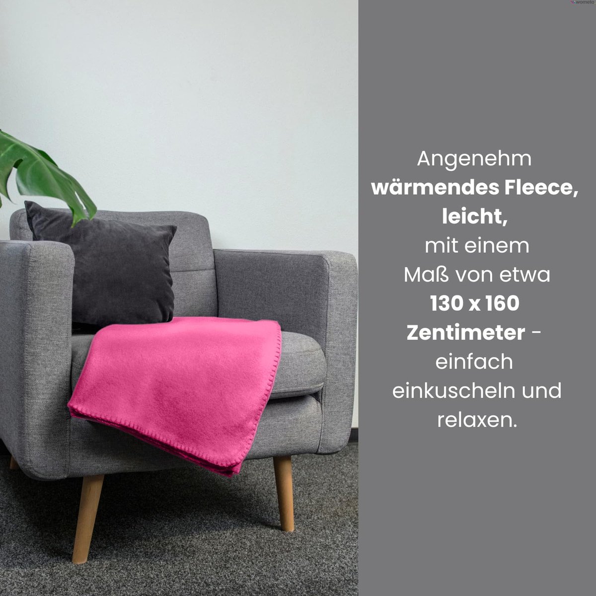 SnelShoppen - Set van 2 Polar-fleecedekens 130x160 cm, Roze, ÖkoTex, Anti-pluis, Ideaal voor Feest, Camping, Kinderen, Tuin, Cozy Sfeer