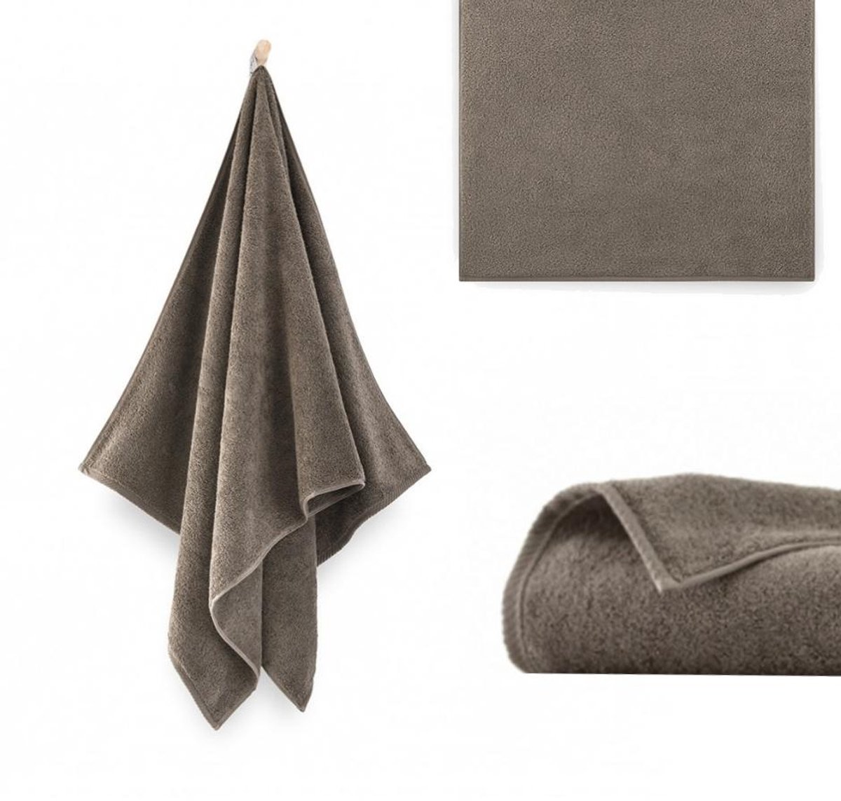 Zwoltex Kiwi 2 Handdoek Egyptisch Katoen 70x140 Taupe Bruin
