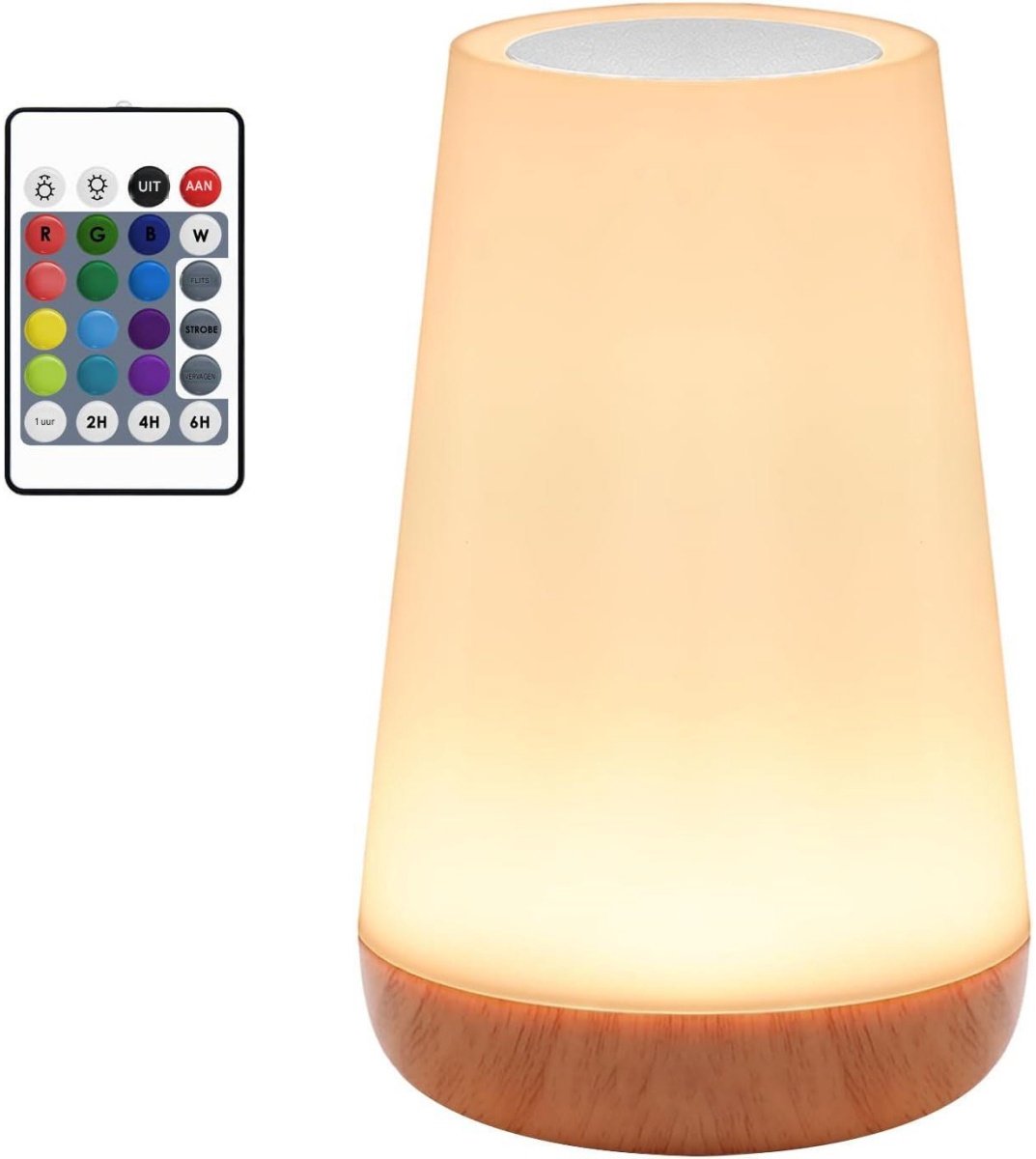 GELLDG Nachtlampje - 5 standen - RGB-kleurverandering - USB oplaadbaar - Nachtlampje geschikt voor kinderen - Met afstandsbediening - Draadloze LED-tafellamp - Aanraakdimfunctie en timer - Slaapkamerdecoratie