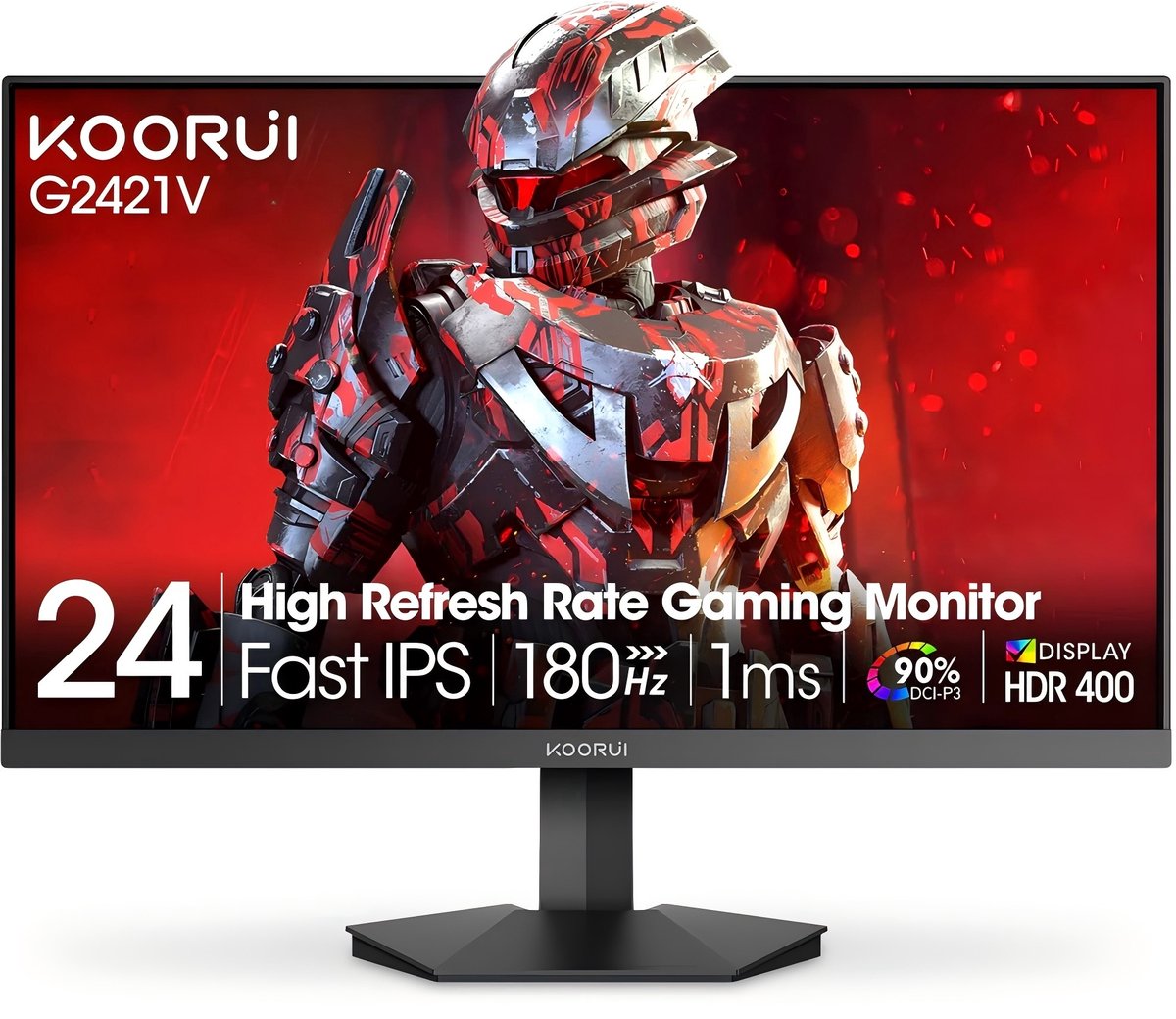 KOORUI G2421V 24-inch Gamingmonitor - 180 Hz - 1 ms - Snelle IPS-monitor- Schermresolutie 2560 × 1440 - Zwart