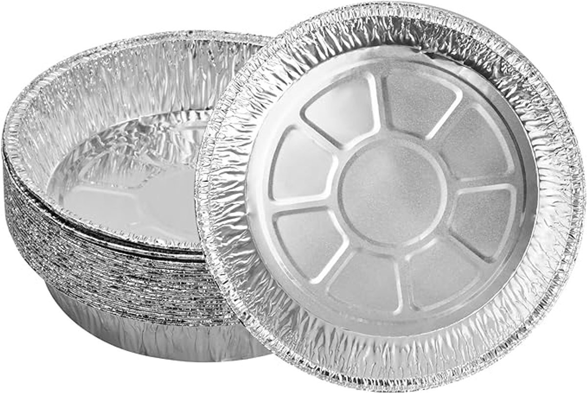 Aluminium Bakvormen - 20 stuks - Rond - dia 20 cm - Sterk & Lekvrij -Wegwerppotten - voor Cake, Ovenpannen, Schalen - voor bakken, koken, bewaren, braden en opwarmen - Wegwerpvormen