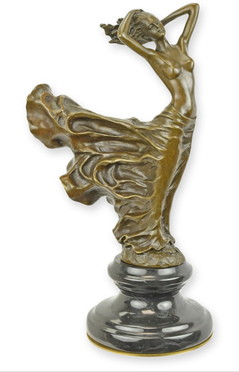 EEN BRONZEN SCULPTUUR VAN DE WERVELENDE JURK (MESSING PLAAT UNDERN