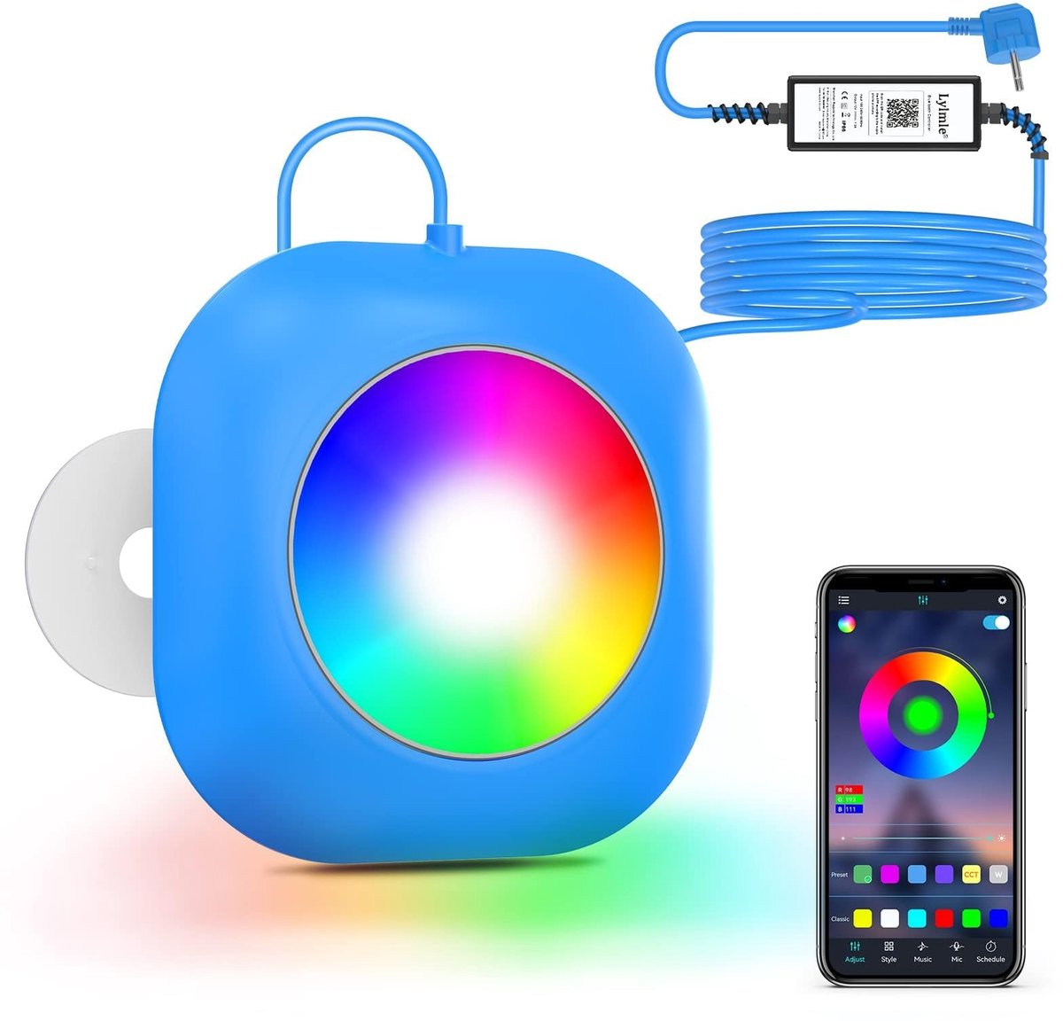 SnelShoppen - 20W LED Zwembadverlichting Waterdicht 12V Slimme Onderwaterverlichting APP Besturing Tijdschema IP68 Magnetische Zwembadverlichting voor